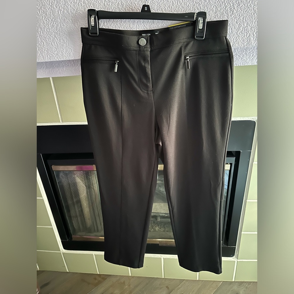 🌻Vera Wang Black Ponte Pull-On Pants PETITE MEDIUM (Slim)🌻